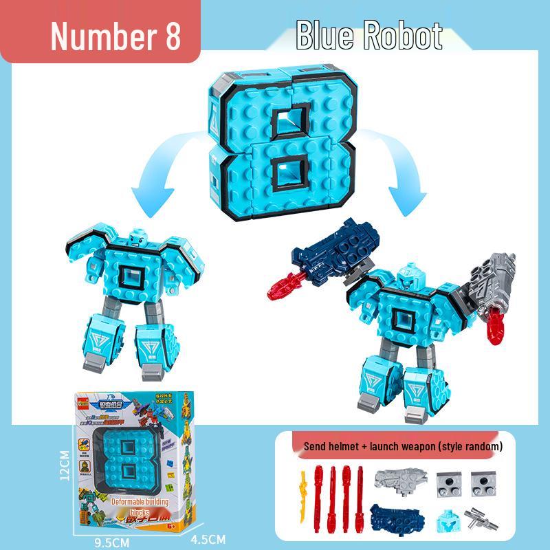 Number Transforming Robot Toy Set for Kids: 0-9 Educational Assembly for Elementary Students