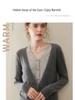 2025 Fall/Winter Women's Color Block V-Neck Cashmere Faux Two-Piece Cardigan