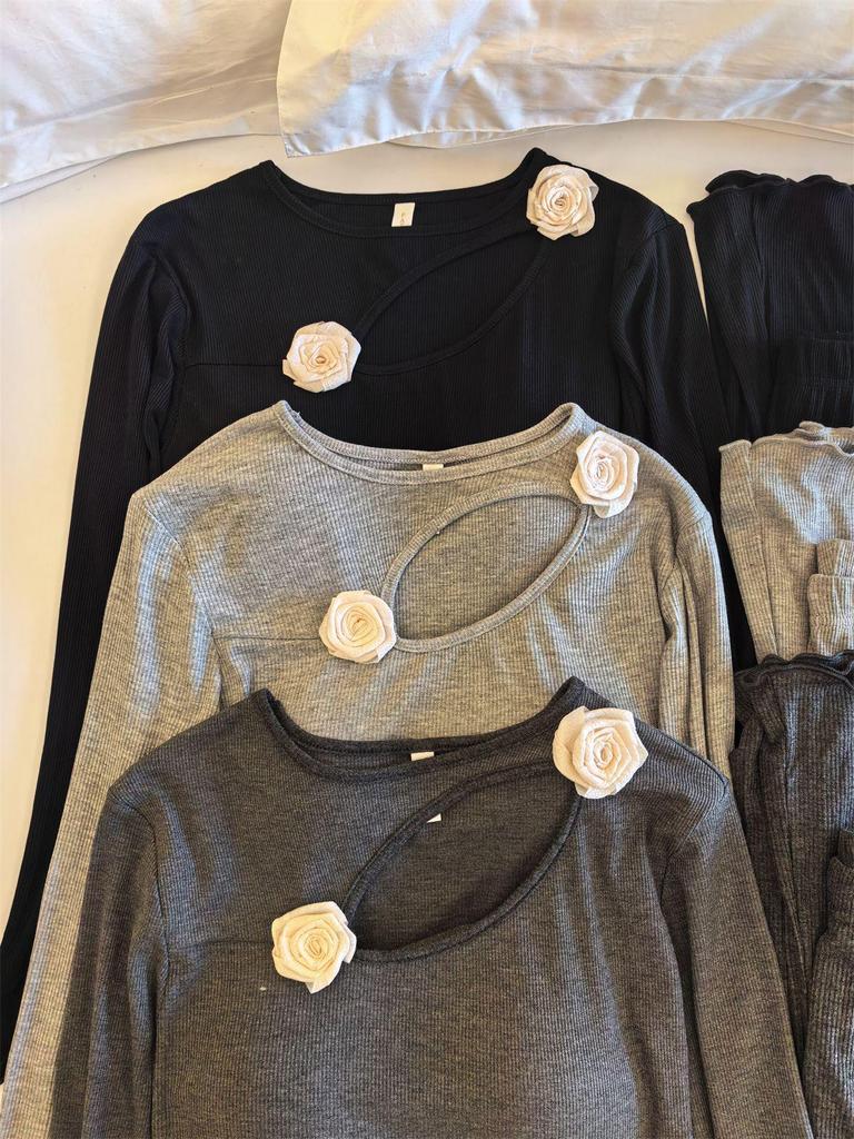 Women's Modal Pajamas: Spring-Fall Long Sleeve & Pants Set with Chest Pads - Pure Desire Style