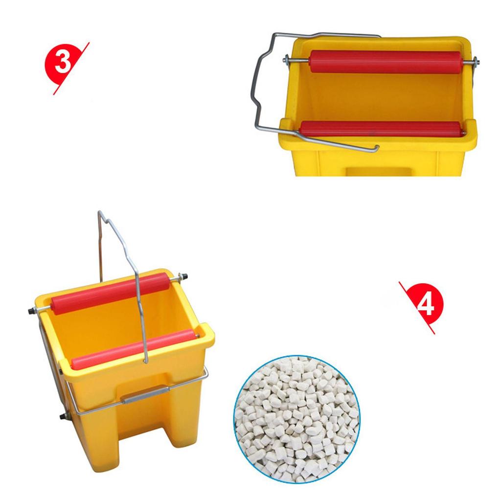 Foot Pedal Mop Bucket Easy to Use with Handle for Cleaning Indoor Hiking Yellow