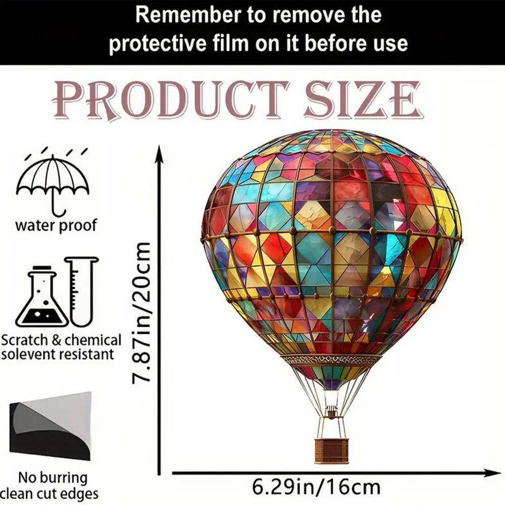 

Sun Catcher Outdoor Window Sun Catchers Acrylic Flat Hot Air Balloon Design Lantern Decorative Ornament for Door Bathroom Home