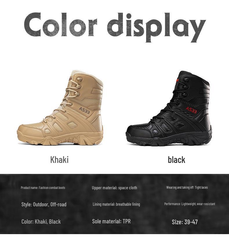 Men's High-Top Desert Combat Boots - Four Seasons Outdoor Hiking & Mountaineering Footwear