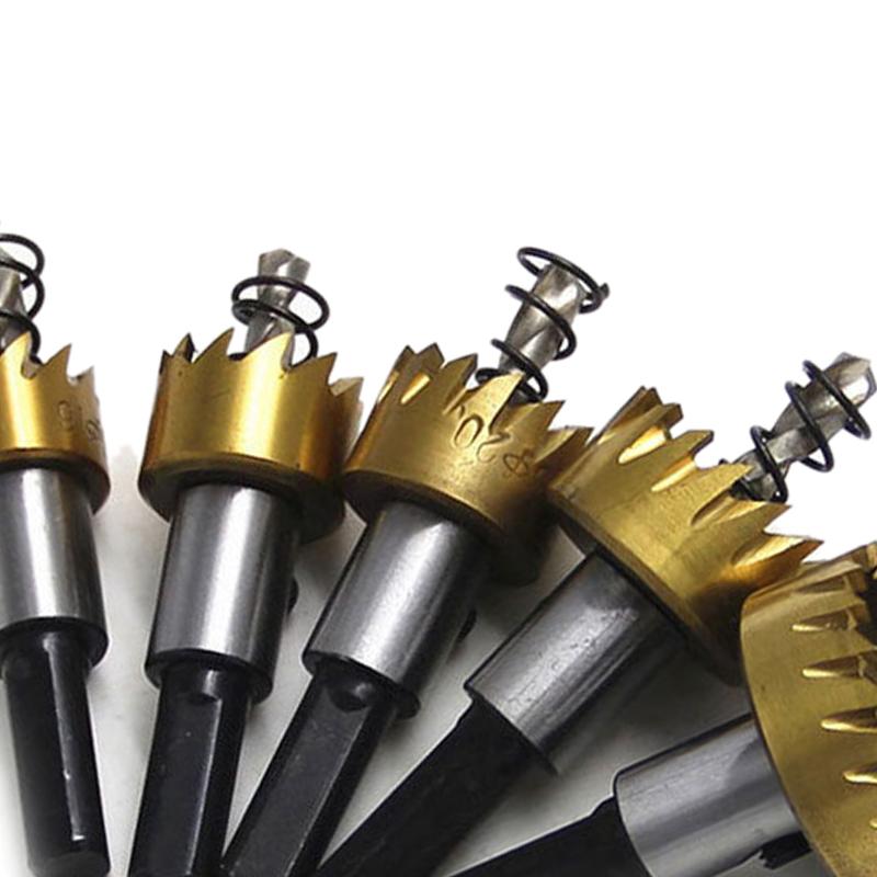 5Pcs Hole Saw Drill Bit Set Woodworking Opener Tool for Metal Iron Plate Reaming with Box Tit Plating