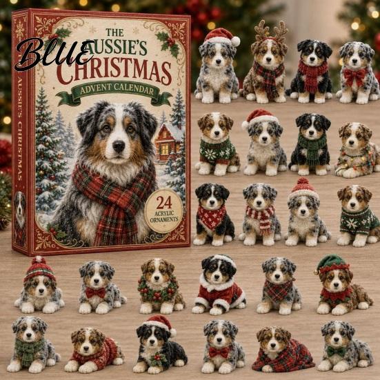 Surprise Mystery Gifts Ornament Set Calendar 24-Day Christmas Advent 2026 Dog Acrylic 2D Educational Holiday