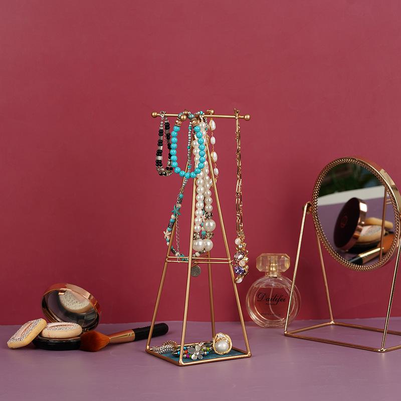 

Скандинавский стиль Instagram, стойка для ювелирных изделий, креативная пирамида, серьги, ожерелье, стеллаж для хранения браслетов, серьги, стеллаж для демонстрации ювелирных изделий 30cmx10cmx10cm золотой