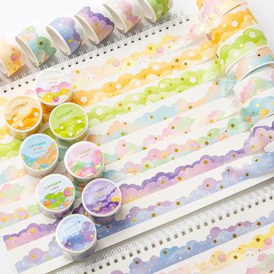 Kawaii Gradient Clouds Washi Tapes DIY Scrapbooking Journal Planner Diary Stickers Cute Masking Tape Stationery Office