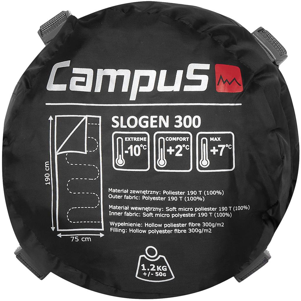 Campus Slogen 300 Left Sleeping Bag, Unisex grey Sleeping bag