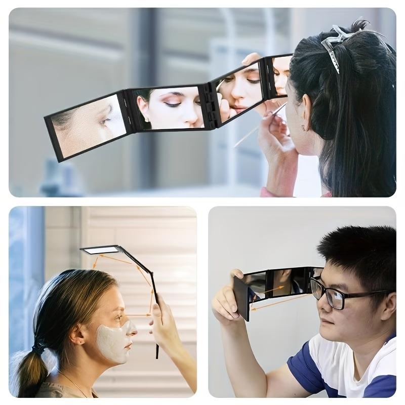 Four-Sided Multi-Angle Folding Mirror Portable Compact Square Handheld Reflective Design, Ideal for Haircuts, Touch-ups, Travel