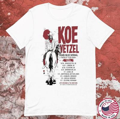 Koe Wetzel Music Damn Near Normal World Tour 2026 T-shirt Size S-5XL