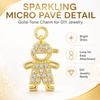 Brass Base Brass Pendants 18K Gold Plated Micro Pave Charms Cubic Zirconia Pendants  Jewelry Gift