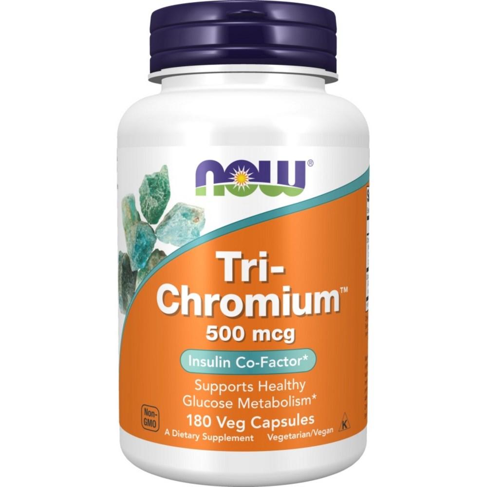 Now Foods Tri-Chrome 500mcg Veg Capsules 180 Tablets 1 pcs