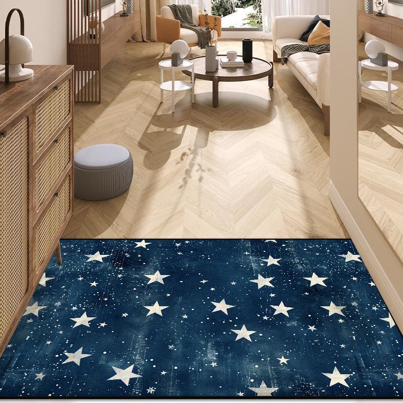

Simple Style Five Pointed Star Pattern Decorative Rug for Living Room Easy Clean Entrance Door Mat Soft Cute Room Decor Carpet 60*90cm