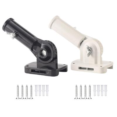 Adjustable RVs Flag Poles Mount 180 Degree Rotation Double Hole Design For Wall And Light Poles Installation Aluminum Alloy