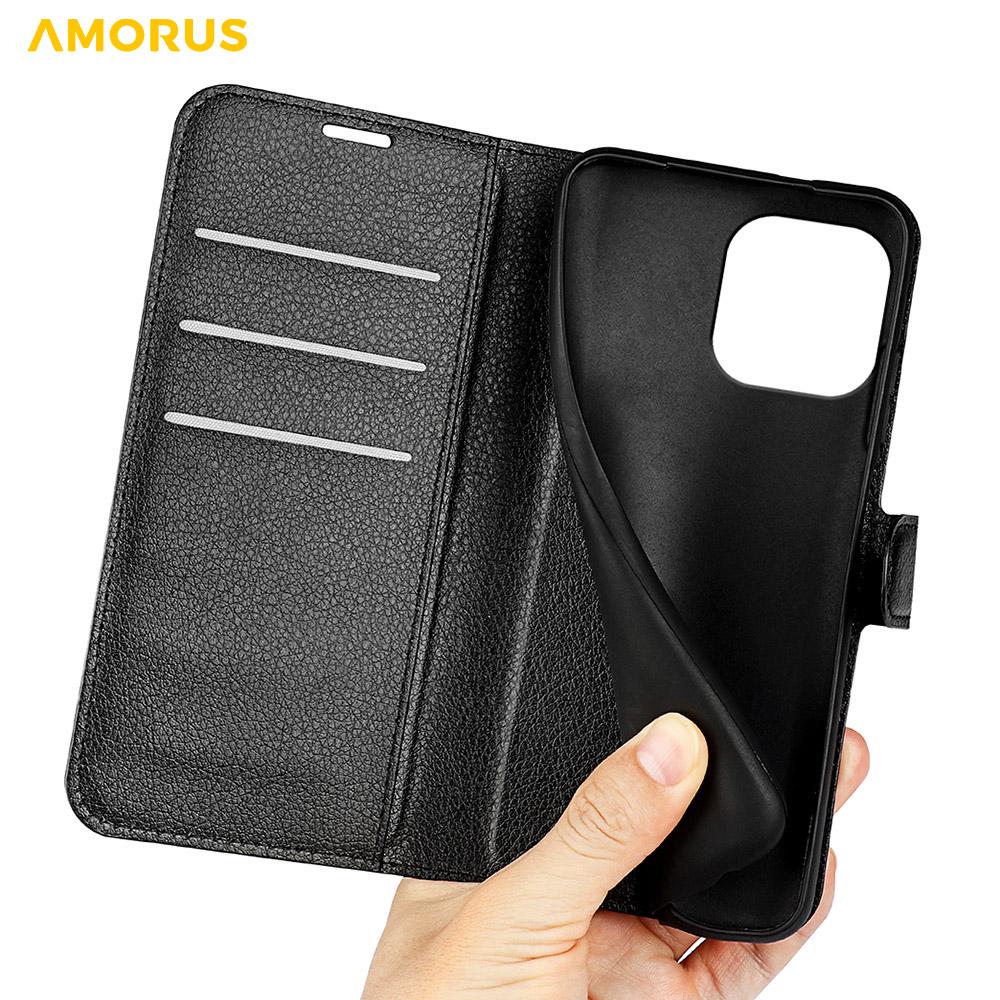 For iPhone 15 Pro Max Wallet Case Litchi Texture Shockproof Leather Flip Stand Phone Cover