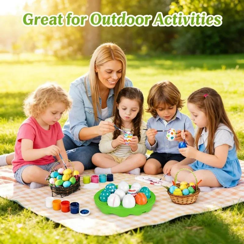 100/10pcs Foam Easter Eggs 6cm Fake Eggs Handmade DIY Color Painting Crafts Kids Toys Easter Party Decoration Supplies Wholesale