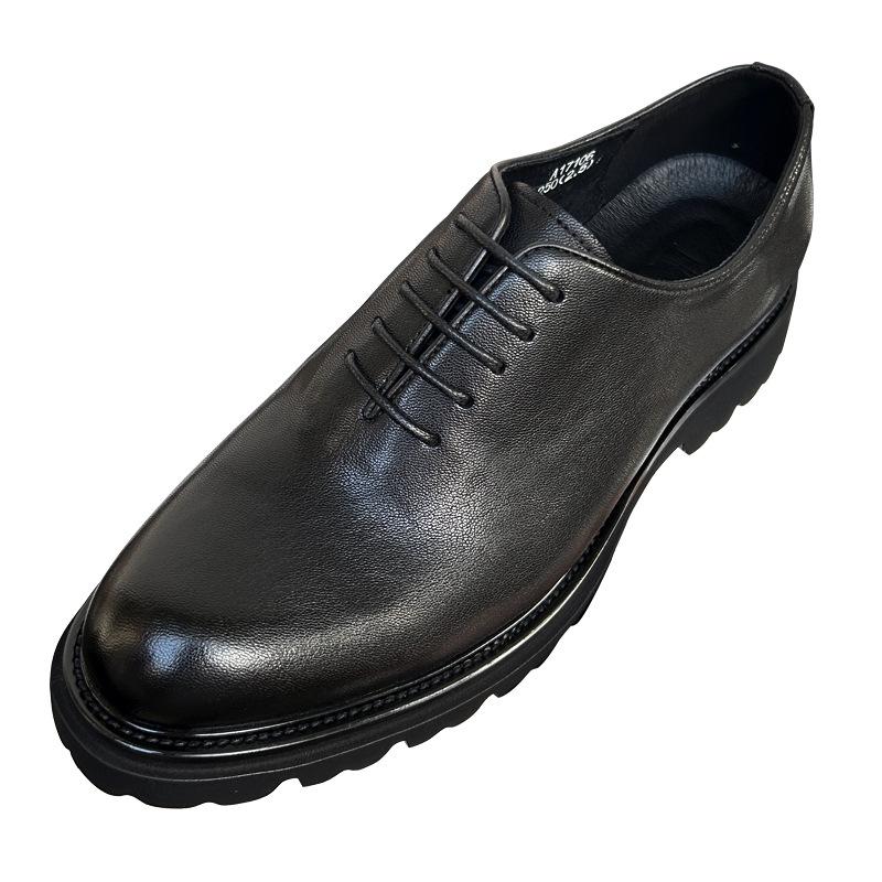 Schafsleder Einteilige Oxford Lederschuhe Herren Business Kleiderleder Atmungsaktiv Bräutigam Hochzeitsschuhe Erhöhend Herren Lederschuhe