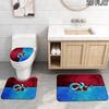 3pcs Trabzonspor2 Pattern Flannel Nonslip Absorbent Washable Decorative Bathroom Home Toilet Seat Cover Mat