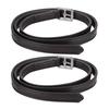 A Pair of Britain Saddle Horse Stirrup Belt Soft Leather Microfiber Stainless Steel BuckleDark