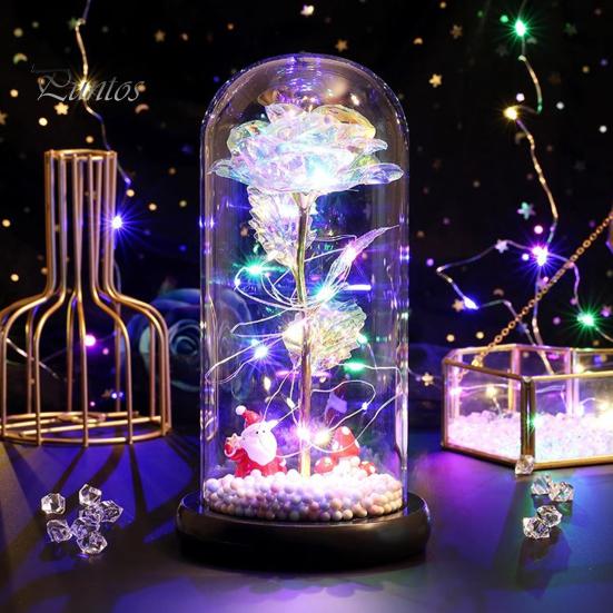 No Maintenance Flower Gift Rose Gifts for Her Mom Wife Grandma Light Up Eternal Lasting in A Dome Romantic Anniversary Birthday Valentine's