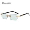 Fashion UV400 Protection Rimless Rectangle Sunglasses Y2K Frameless Sun Glasses Eyewear for Women & Men