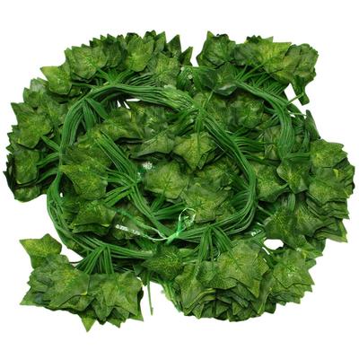 A01F-12 Packs Of Artificial Ivy Leaf Plant Vine Hanging Wreath Fake Bougainvillea Home Garden Office Wall Decoration Green