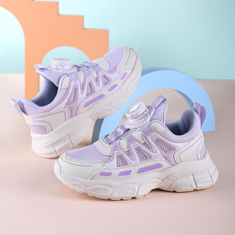 2025 Spring and Autumn Running Shoes Little White Shoes Mesh Girls New Summer Casual Hollow Girls Shoes Children