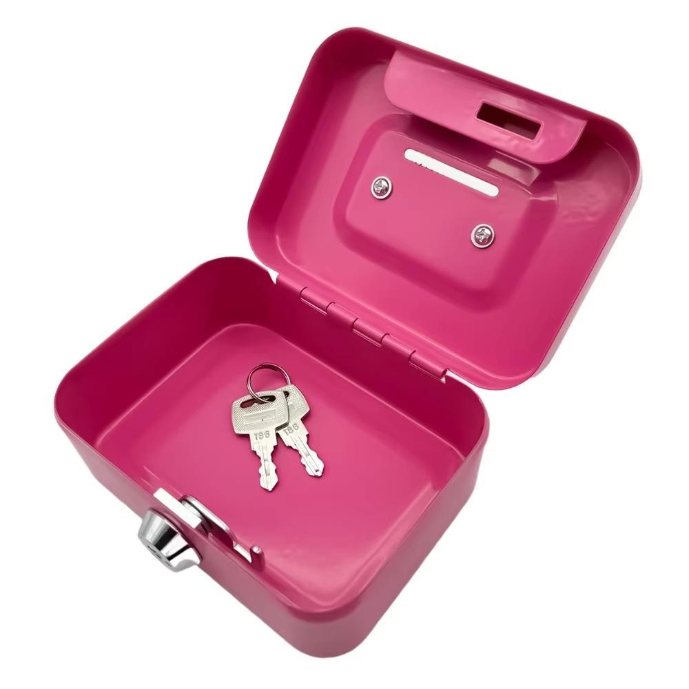 11,5*8,5*5,8 cm Cassaforte Portachiavi con Maniglia Cassetta di Sicurezza Metallica Piccola Cassetta di Contenimento Contanti con Maniglia Coperchio Chiusurabile Organizzatore di Denaro Bambini