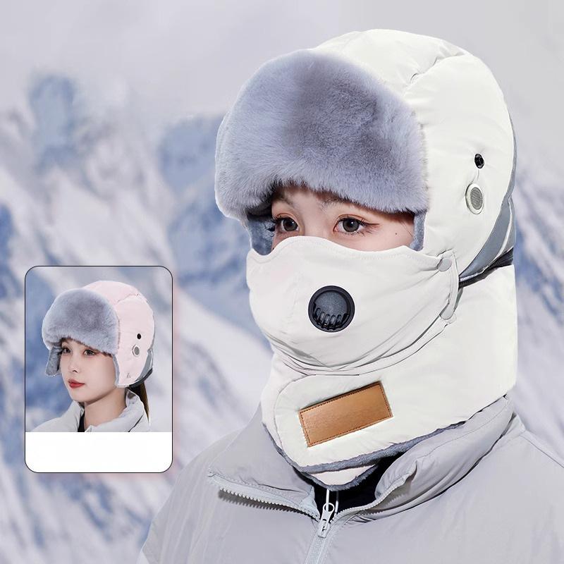 Winter Riding Hat Men's New Ski Hat Universal Windproof Ear Protection Face Mask Outdoor Thickened Lei Feng Hat Women