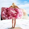 Microfiber Pink Flowers Beach Towel Blanket,Sandproof Quick-dry Swimming Floral Flowers Bath Pool Towel for Travel Camping Yoga