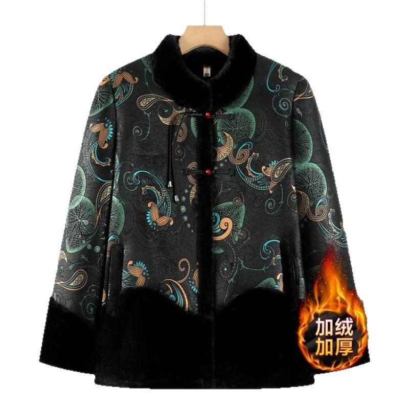 Winter fur integrated coat women's cotton-padded coat new winter velvet jacket