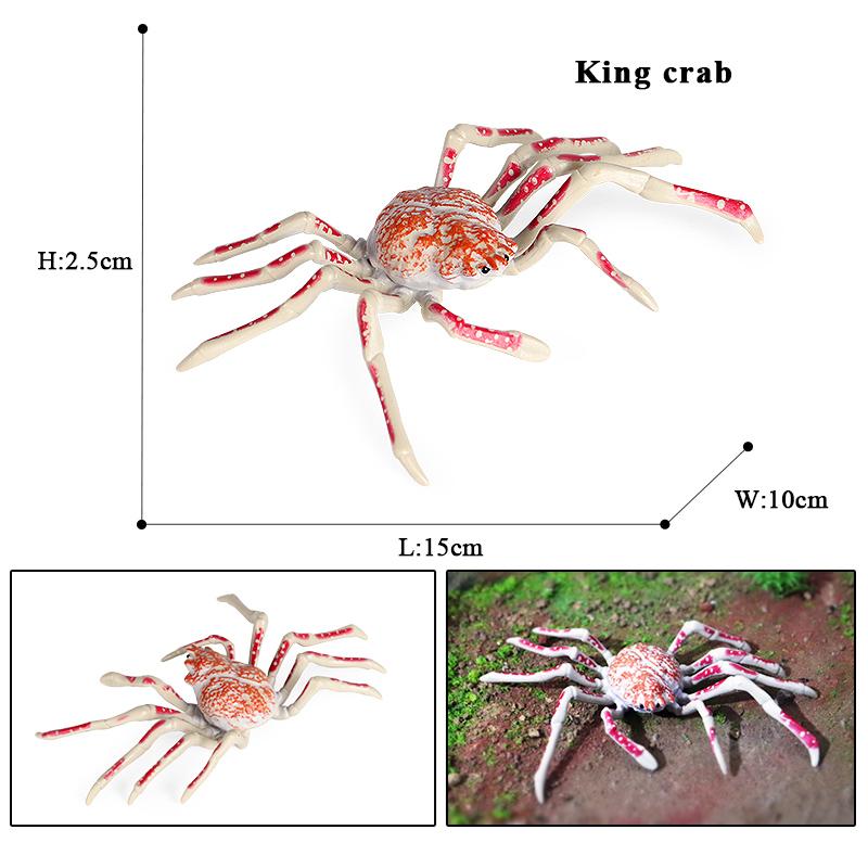 Oenux Simulation Ocean Sea Life Animals Model Lovely Crab Action Figures Toy Cake Toppers Collection Jouet Kids Education Gift