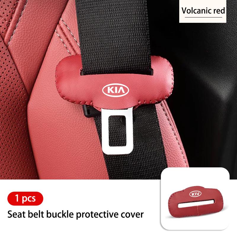 Car Seat Belt Buckle Protective Cover Leather Stylish Decoration For KIA Ceed Sportage Rio K5 K2 Optima Cerato Proceed Venga