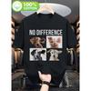 Unisex Veganes T-Shirt für Tierrechte - Slogan 'Kein Unterschied' mit Kuh, Schwein, Huhn - Schaf-Design - Bequemes Rundhals-Kurzarm-Freizeit-Oberteil -