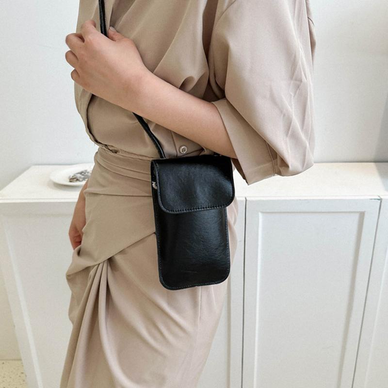 Kabelky Crossbody Dámské Mini PU kožené peněženky a kabelky přes rameno pro dívky Dámské Telefon Jednoduchá pevná designová taška