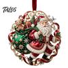 Festive Home Accents Cute Santa Christmas Ornaments, 2D Flat Acrylic Claus Hanging Ornaments Decoration for Holiday Tree, Indoor, Outdoor Party Decor