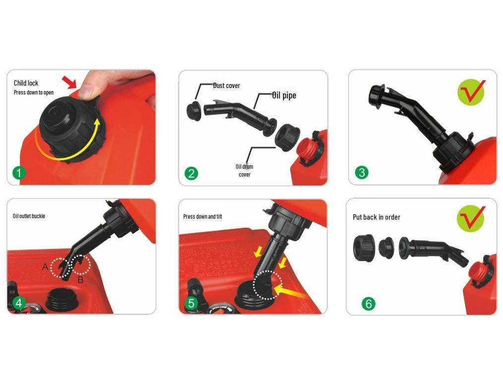 SEAFLO Self-Venting Anti-Static Explosion-Proof Gasoline & Portable Alcohol Can, Self-Closing & Non-Leaking