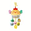 Infant Cute Chicken Plush Pull Toy Soothing Rattle Car Hanging Wind Chime Bedside Jingle Stroller Ornament Doll Toy, Birthday,Halloween,Christmas Gift