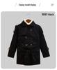 Boys' Wool Blend Plaid Overcoat with Suit Collar - Quilted, Warm, Mid-Length Trench for Autumn/Winter