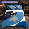 Argentina Football Pattern 3 Pieces Bedding Set Soft Microfiber Duvet Cover with Pillow Cases for Bedroom
