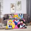 Super Warm BlanketKids Adult Airplane Travel Sailor Moon Throw Blanket  Flannel Bedspread For Outdoor Funny Sofa Bed Cover