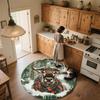 Wildebeest,Round Area Rug,Carpet Rug for Living Room Bedroom Sofa Playroom Decor,Non-slip Floor Mat