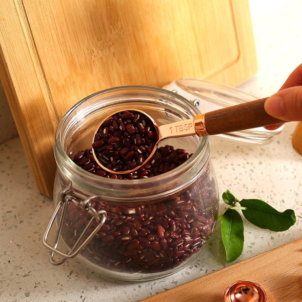4PCS Set Stainless Steel Measuring Spoon Set Rose Gold Stainless Steel Scoop For Household