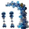 Metallic Blue Arch Balloon Column for Store Openings and Party Decorations