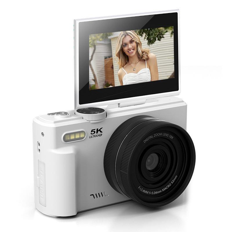 3-inch Flip Screen WiFi Beauty HD Camera, 75MP, 5K Video, 18x Zoom
