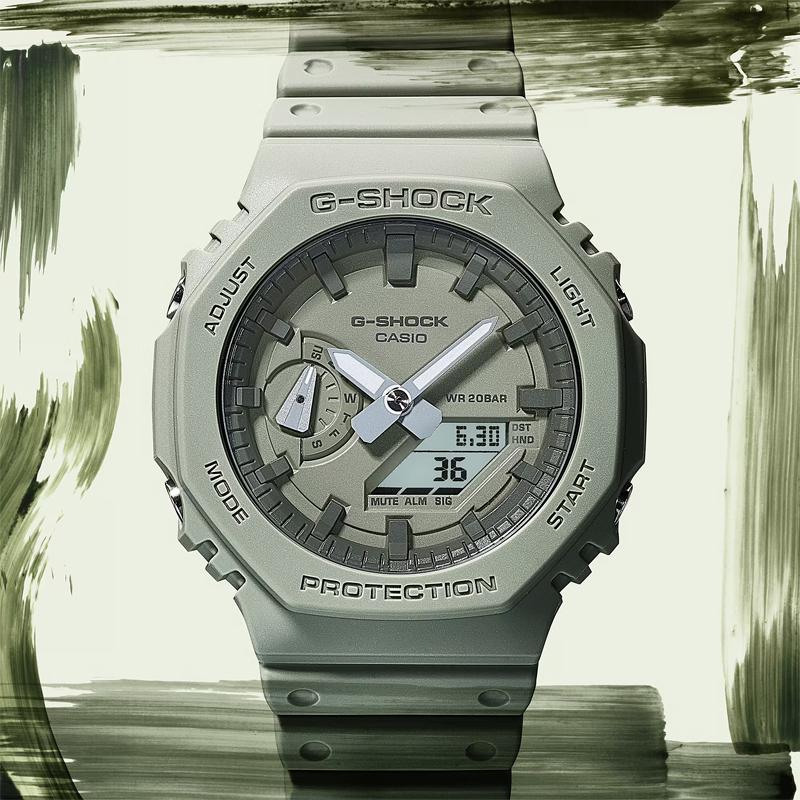 Casio Unisex Liquid Crystal/Analog Dual Display Series Gray Watch GA-2100NC-3AJF GA-2100NC-3AJF