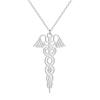 Kinitial Exquisite Stainless Steel Caduceus Pendant of Health Necklace of God Hermes Jewelry Christma Gift Girlfriend