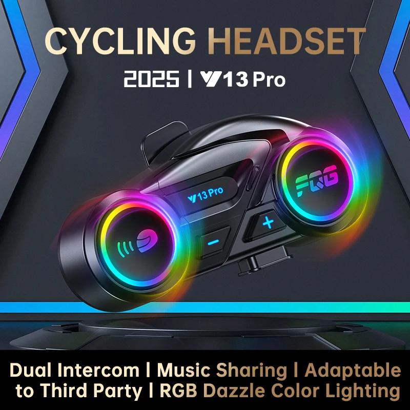 1/2pcs Y13 Pro Motorcycle Bluetooth Intercom 500M Wireless Intercomunicador 1000Mah Moto Walkie Talkie Helmet Intercom Headset