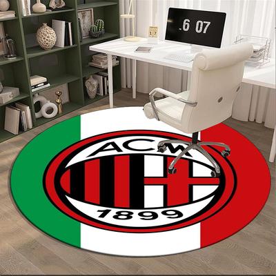Ac Milan  Round Rug for Livingroom,Bedroom, Palyroom, Chair Rug, Area Rug, Circle Carpet, Large Size Fan Christmas Gift