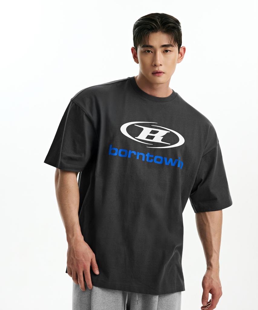 BORN TO WIN Symbol B Logo T-Shirts [Charcoal]