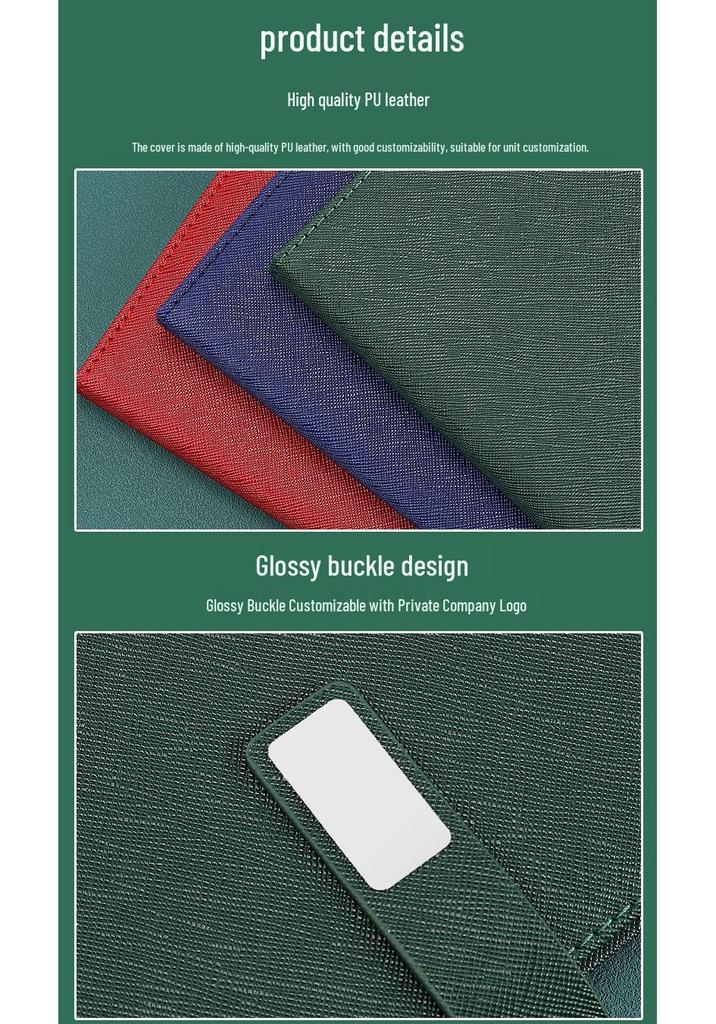 Business A5 Faux Leather Buckle Notebook - Office Stationery for Meeting Minutes and Work Notes.